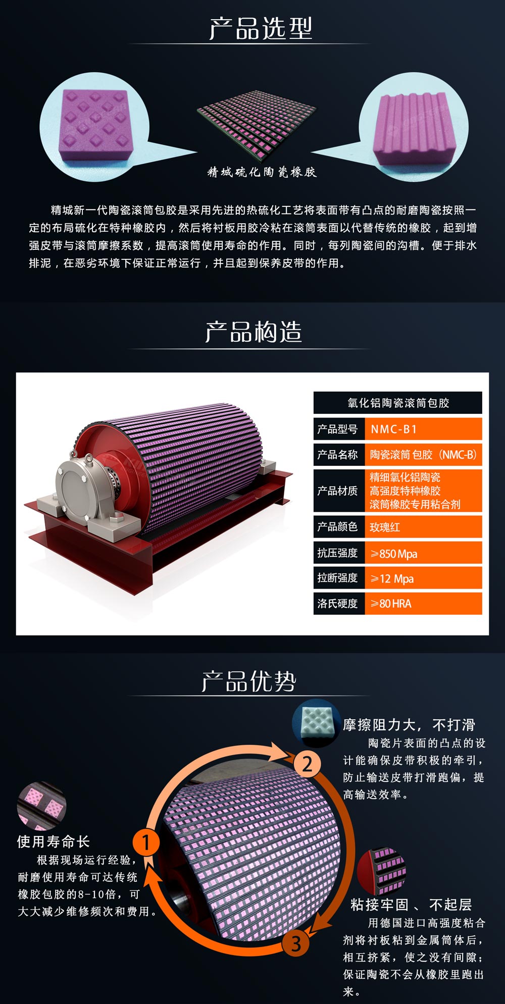 湖南永信贵宾会217耐磨陶瓷滚筒包胶
